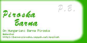 piroska barna business card